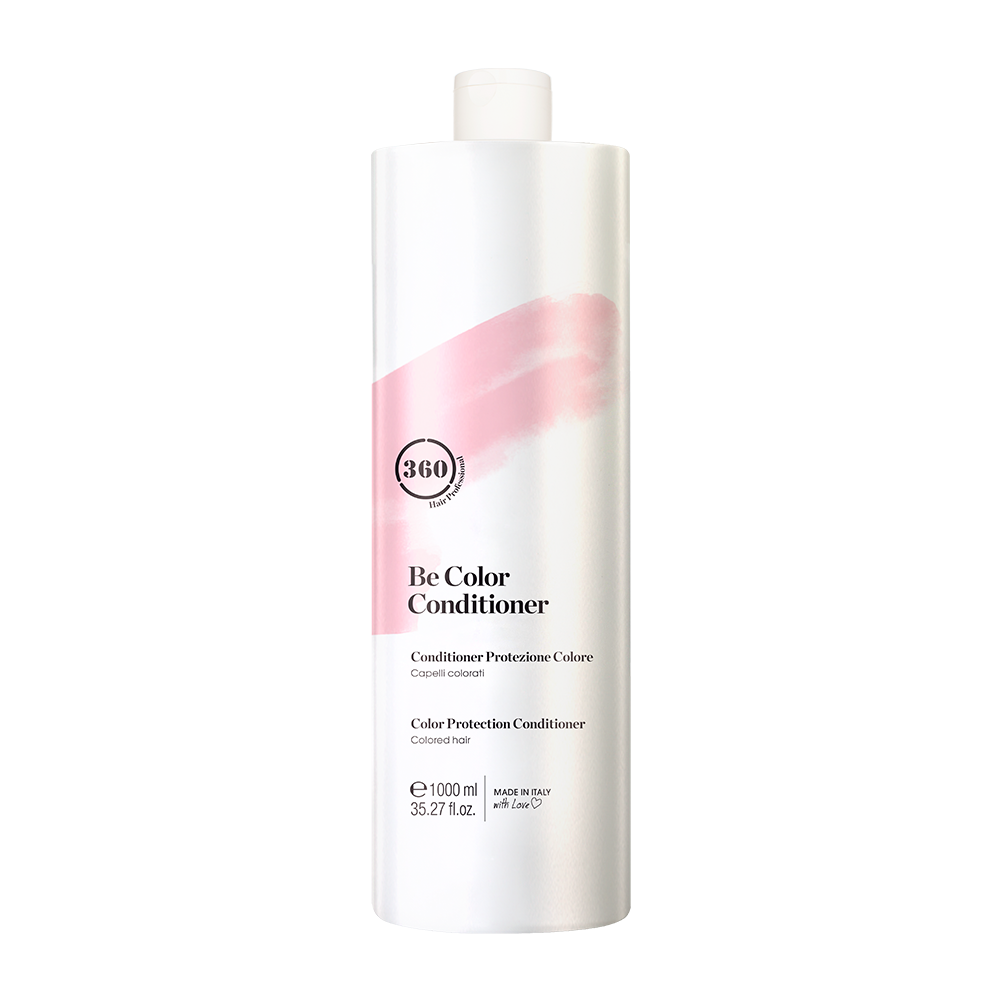Large white 360 Be Color Conditioner bottle with a pink label