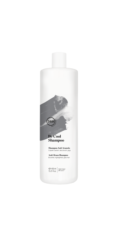 White 360 Be Cool Shampoo bottle with a gray label