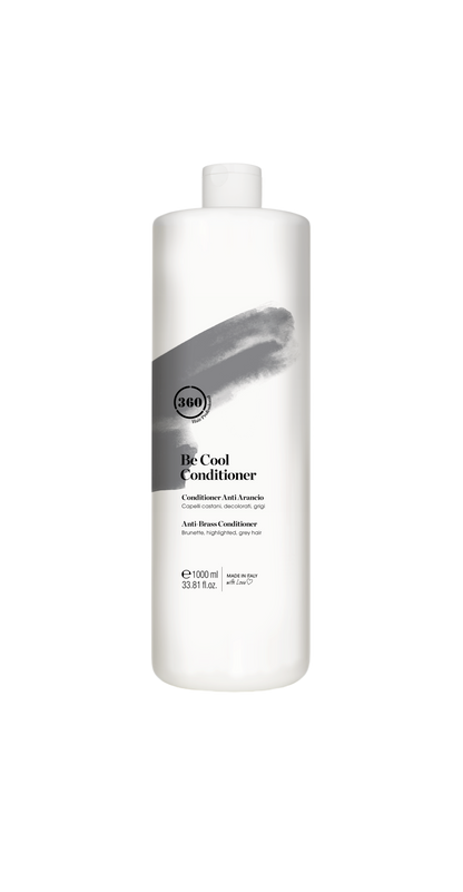 Large white 360 Be Cool Conditioner bottle with a gray label